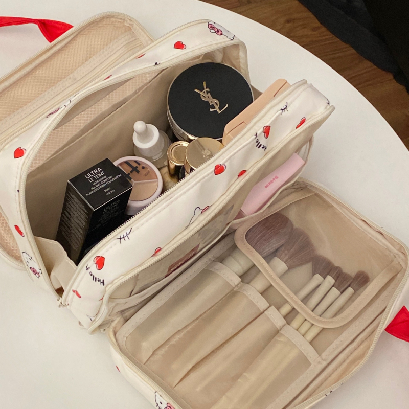 Hello Kitty putna torba za putovanje za prtljagu, dvostruko složena organizator s velikim odjeljcima za kozmetiku i higijenske potrepštine, prijenosni