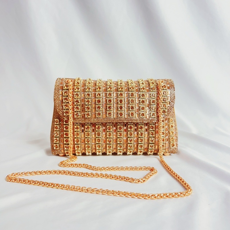 Nova ženska crossbody torbica s blok boja i kristalima, elegantna večernja torba za banket