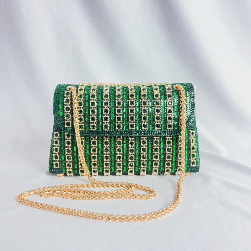 Nova ženska crossbody torbica s blok boja i kristalima, elegantna večernja torba za banket