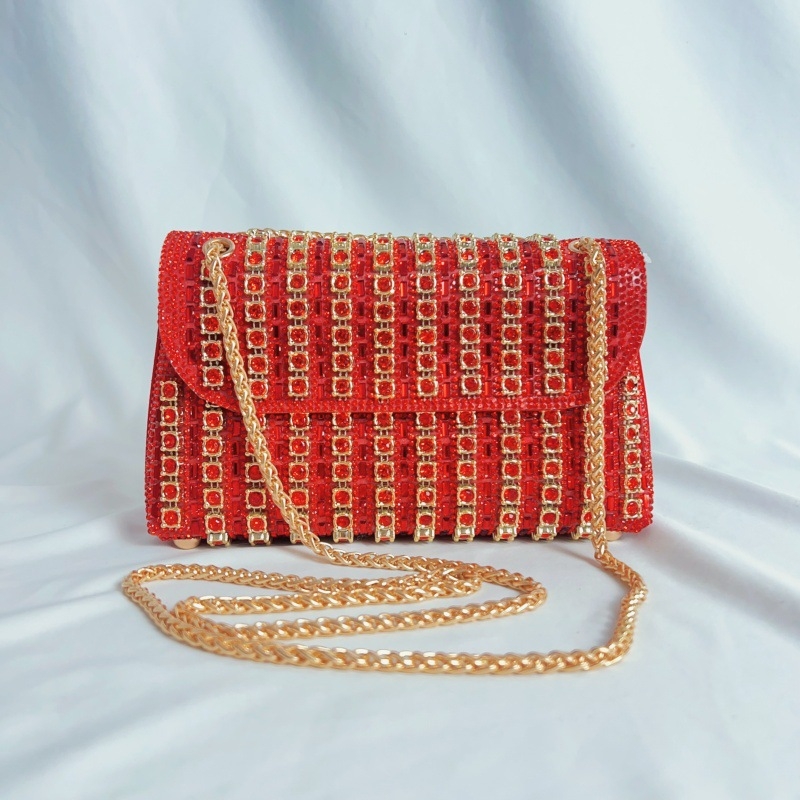 Nova ženska crossbody torbica s blok boja i kristalima, elegantna večernja torba za banket
