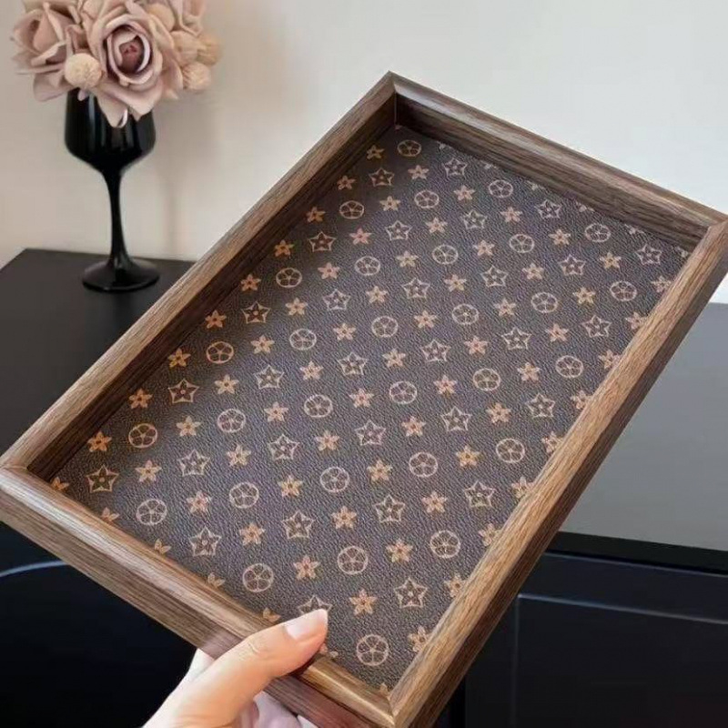 Drveni podmetač za čaj od orahovog drveta, pravokutni, visoke klase retro stil, elegantan organizator za nakit i čajne potrepštine