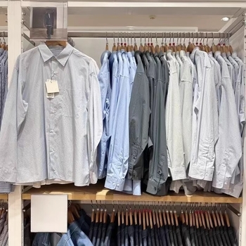 URAZ Unisex ležerna košulja s prugama, dugi rukav, stojeći ovratnik, casual lanena tkanina, prozračna