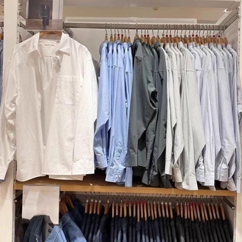 URAZ Unisex ležerna košulja s prugama, dugi rukav, stojeći ovratnik, casual lanena tkanina, prozračna