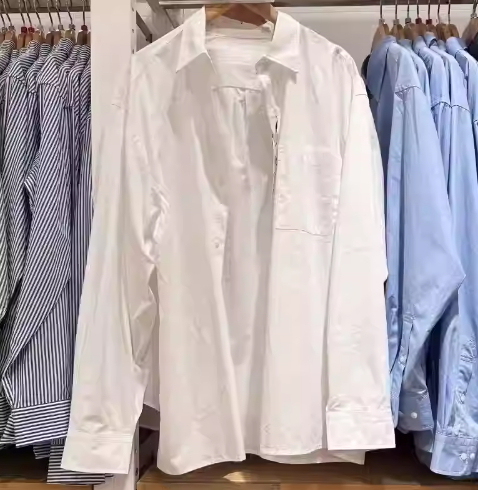 URAZ Unisex ležerna košulja s prugama, dugi rukav, stojeći ovratnik, casual lanena tkanina, prozračna