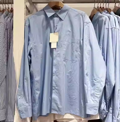 URAZ Unisex ležerna košulja s prugama, dugi rukav, stojeći ovratnik, casual lanena tkanina, prozračna