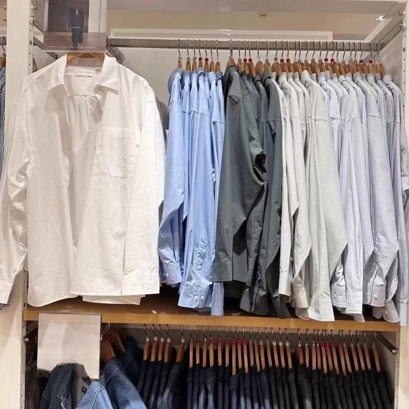 URAZ Unisex ležerna košulja s prugama, dugi rukav, stojeći ovratnik, casual lanena tkanina, prozračna