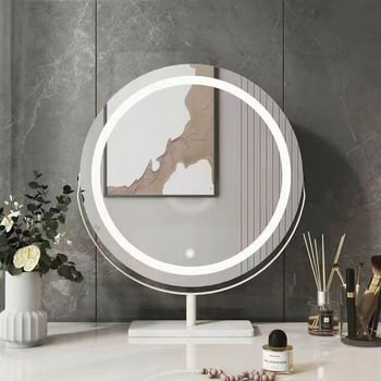 Ρυθμιζόμενο επιτραπέζιο LED καθρέφτης μακιγιάζ με επιφάνεια καθρέφτη από αλουμίνιο