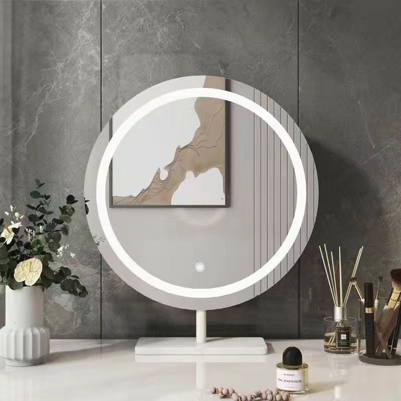 Ρυθμιζόμενο επιτραπέζιο LED καθρέφτης μακιγιάζ με επιφάνεια καθρέφτη από αλουμίνιο