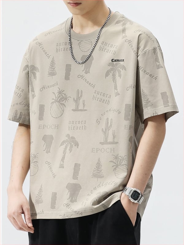 Muški T-shirt s kratkim rukavima od ice silk, ljeto 2025, brzo suši, opuštena silueta, okrugli izrez, svakodnevna upotreba.