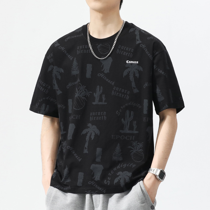 Muški T-shirt s kratkim rukavima od ice silk, ljeto 2025, brzo suši, opuštena silueta, okrugli izrez, svakodnevna upotreba.