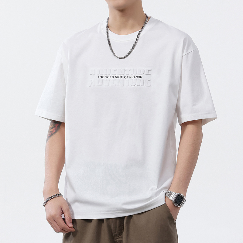 Muški T-shirt s kratkim rukavima od ice silk, ljeto 2025, brzo suši, opuštena silueta, okrugli izrez, svakodnevna upotreba.