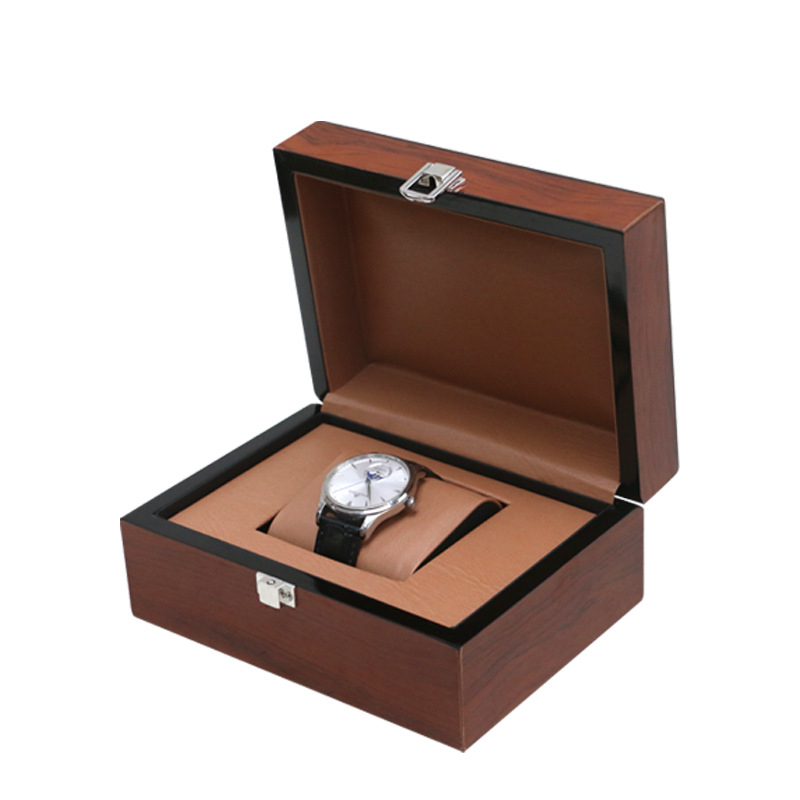 Cutie pentru ceas din rosewood, cu capac pliant și închidere, cutie cadou din lemn pentru brățări, cu imprimare logo