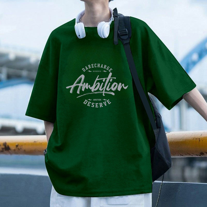 Ανδρικό κοντομάνικο T‑shirt από 100% βαμβάκι, καλοκαιρινό χαλαρό στυλ, μοντέρνο