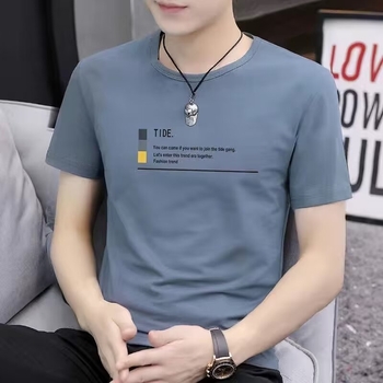 Ανδρικό κοντομάνικο T-shirt από ice silk για καλοκαίρι, κορεατικό στυλ, καθημερινό και άνετο