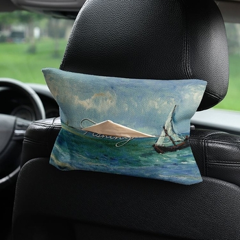 Kutija za maramice za automobil u stilu Van Gogha, viseća unutarnja posuda uz naslon za ruku
