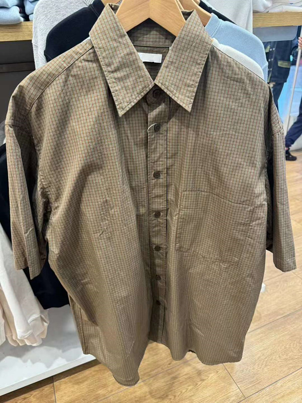Unisex košulja u japanskom stilu, opuštena silueta, karirana, proljeće-ljeto, kratki rukav, 5/8 rukav, udobna košulja, 467844/467845