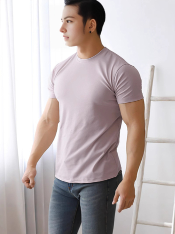 Ανδρικό T‑shirt για καλοκαίρι – κοντό μανίκι, στρογγυλός λαιμός, εφαρμογή Slim‑Fit με ελαστικότητα, γρήγορο στέγνωμα, μονόχρωμο