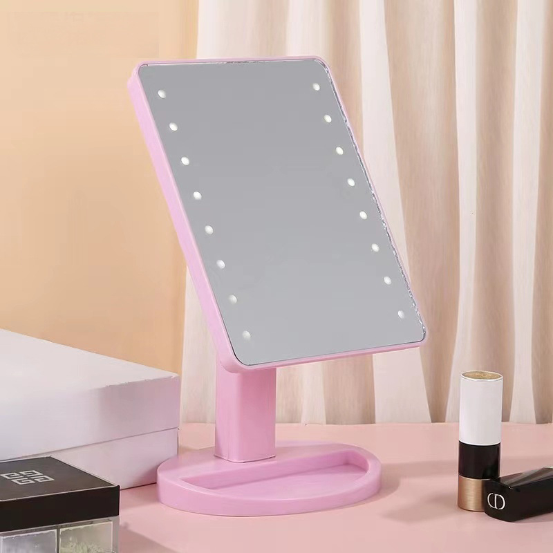 LED καθρέφτης μακιγιάζ με περιστροφή 360° и οθόνη αφής, επιτραπέζιος φωτιζόμενος καθρέπτης μακιγιάζ, φορητή διπλή τροφοδοσία