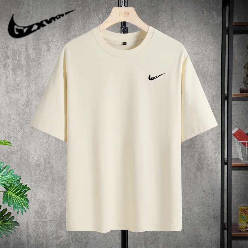Unisex βαμβακερό T‑shirt για καλοκαίρι 2024, χαλαρή γραμμή, μονόχρωμο, στρογγυλή λαιμόκοψη, βαρύ βαμβάκι, Diwei Street