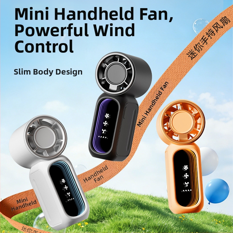 Bowijie mini ručný ventilátor – USB nabíjateľný, bez lopatiek, 3 rýchlosti, vstavaná 2000–4000mAh batéria, kompaktný