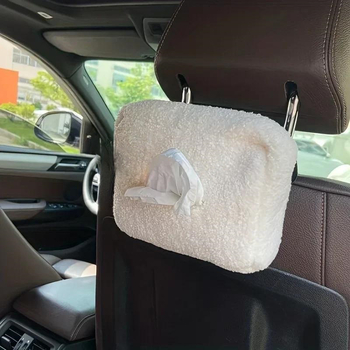 Držač maramica od janjeće vune za auto – za stražnju stranu naslona sjedala ili sunčani vizir, velika kapaciteta