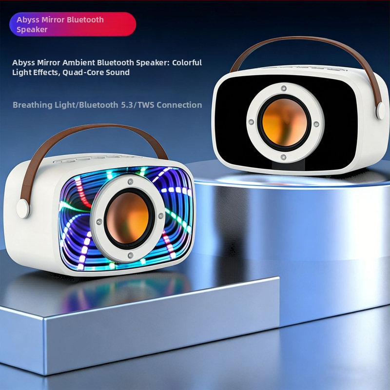 Bluetooth reproduktor Abyss Mirror s plávajúcim dizajnom a svetlami, model W20, tlač loga