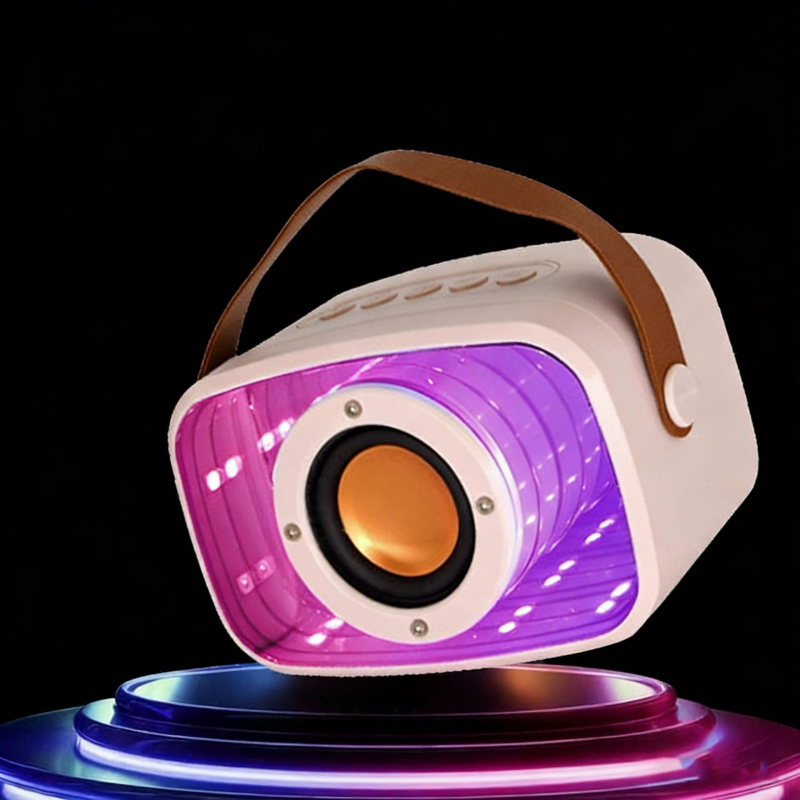 Boxă Bluetooth Abyss Mirror cu design plutitor și lumini, model W20, imprimare a logo-ului