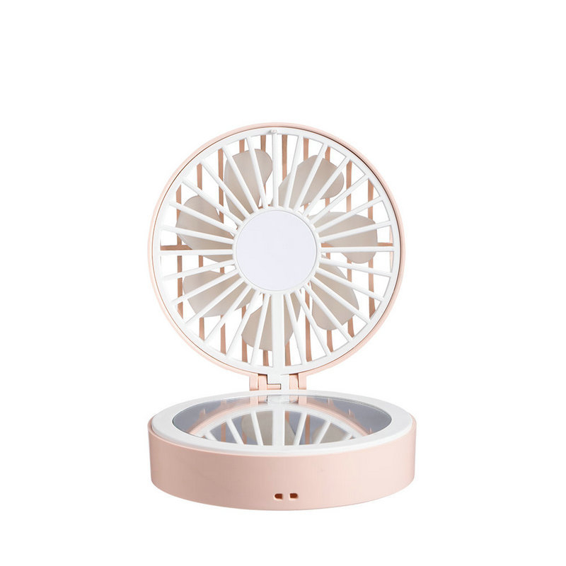 Mini ogledalo za šminku s USB punjivim stolnim ventilatorom