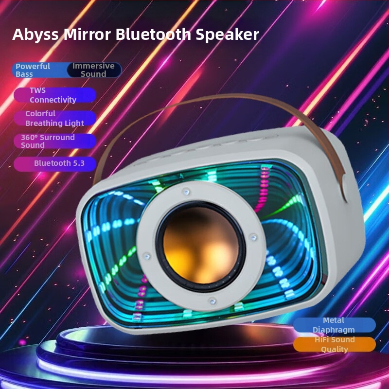 W20 vesmírna kapsula Bluetooth reproduktor s Abyss zrkadlom, zavesený dizajn a farebné svetlá