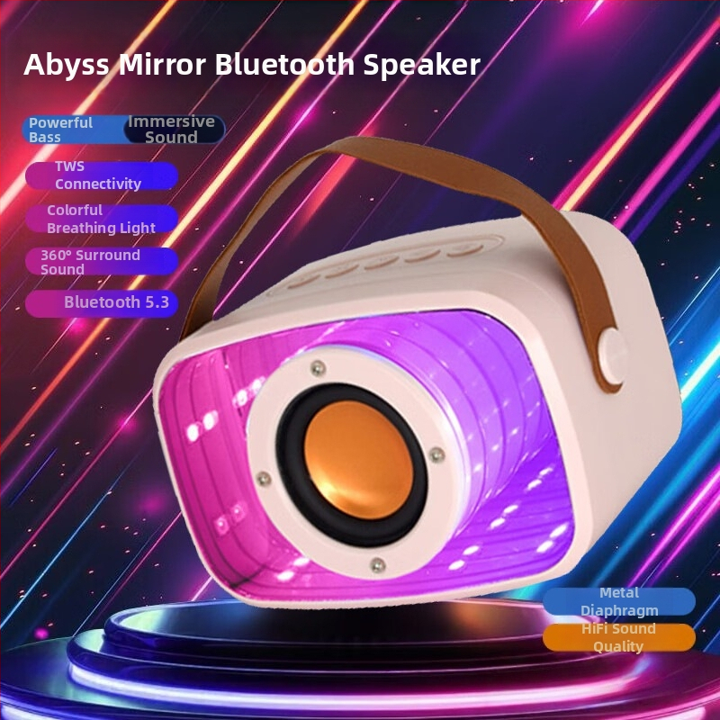 W20 vesmírna kapsula Bluetooth reproduktor s Abyss zrkadlom, zavesený dizajn a farebné svetlá