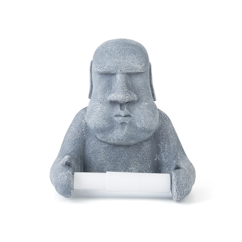 Moai kamena statua — zidni držač za toaletni papir, retro dekor kupaonice