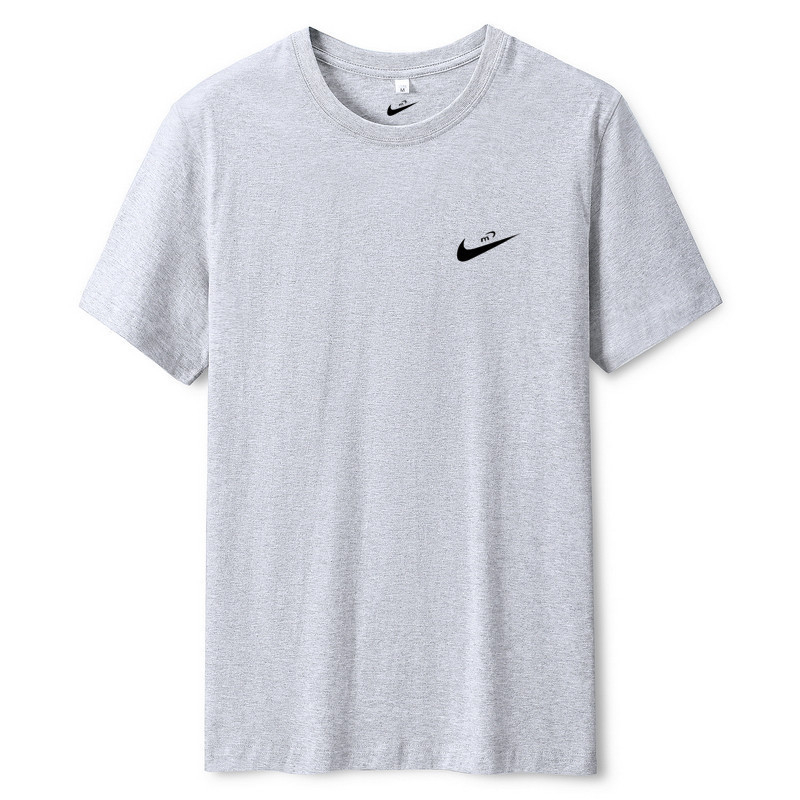 Unisex βαμβακερό κοντομάνικο T‑shirt με στρογγυλή λαιμόκοψη, ελαφρύ καλοκαίρι casual, χαλαρή γραμμή, Εκτύπωση λογότυπου μάρκας
