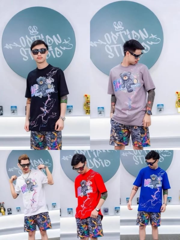 Ανδρικό T‑shirt Loose-fit με κοντά μανίκια, στρογγυλή λαιμόκοψη, εκτύπωση με ζωικό μοτίβο, 3D ψηφιακή εκτύπωση, καθημερινό καλοκαιρινό