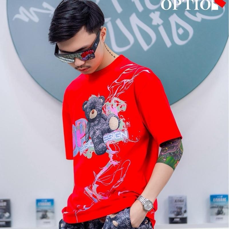 Ανδρικό T‑shirt Loose-fit με κοντά μανίκια, στρογγυλή λαιμόκοψη, εκτύπωση με ζωικό μοτίβο, 3D ψηφιακή εκτύπωση, καθημερινό καλοκαιρινό