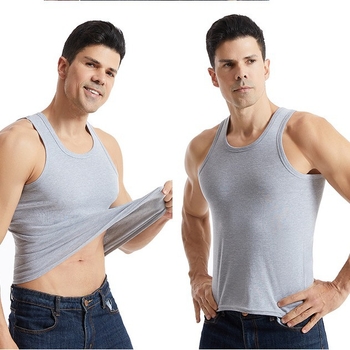 Ανδρικό τοπ Racerback από 100% βαμβάκι, χωρίς ραφές, απορροφά τον ιδρώτα, λευκό, εσωτερική ενδυμασία για καλοκαίρι