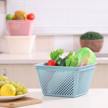 Duoduo Plastic debeli plastični koš za pohranu s odvodom, kuhinjska košara za pranje povrća i voća, model 751