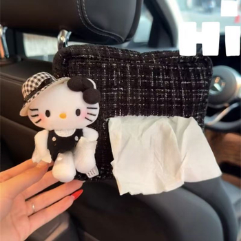 Kutija za maramice u autu s Hepburn Kitty motivom, sladak retro dizajn, viseći držač maramica