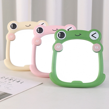 Cartoon Frog DIY Καθρέφτης Μακιγιάζ — Φορητό κάθετο, αναδιπλούμενο με HD γυαλί, για φοιτητικά διαμερίσματα και εξωτερικούς χώρους