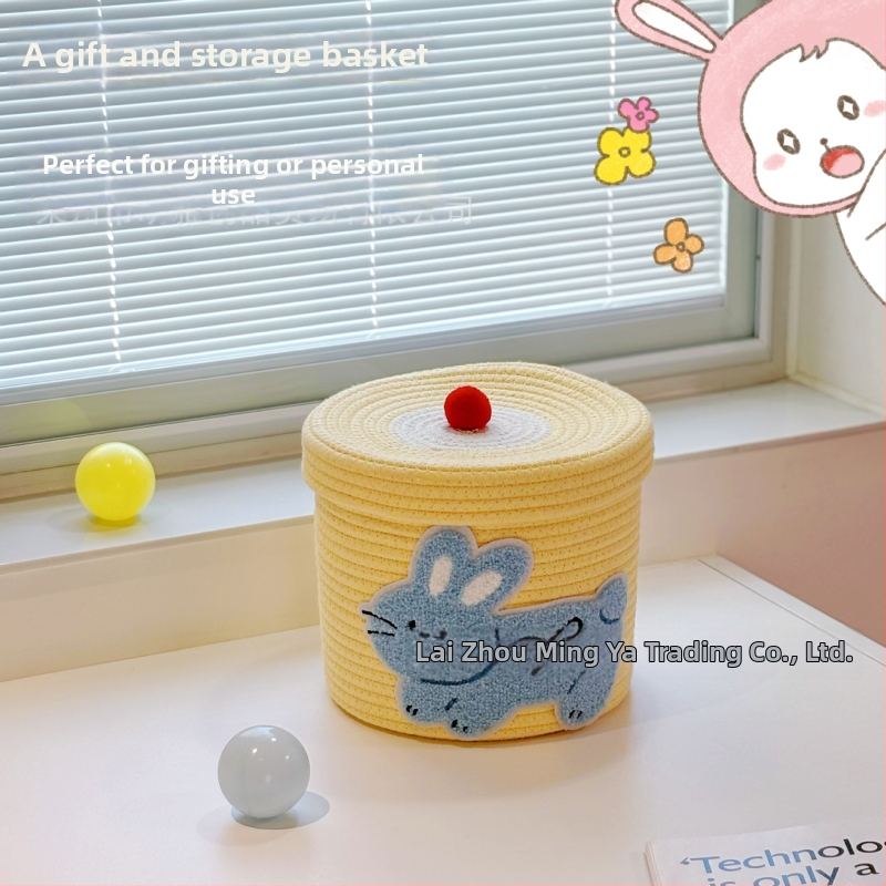 Kutija za skladištenje s crtanom dizajnom, sklopiva, s pamučnim koncem, 2 L, japanski stil, višenamjenski organizator
