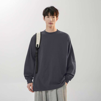 Unisex μακρυμάνικη T‑shirt για φθινόπωρο-χειμώνα, 100% βαμβάκι, φαρδιά γραμμή, λευκό