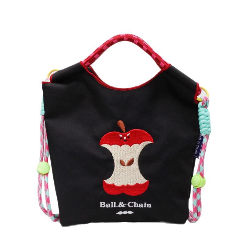 Ženska torba s jabukovim vezom, casual platnena torba za rame, japanski stil, crossbody