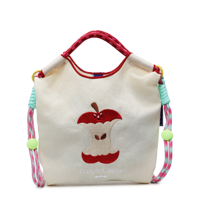 Ženska torba s jabukovim vezom, casual platnena torba za rame, japanski stil, crossbody