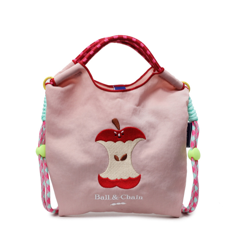 Ženska torba s jabukovim vezom, casual platnena torba za rame, japanski stil, crossbody