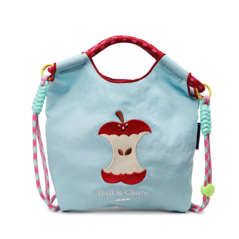 Ženska torba s jabukovim vezom, casual platnena torba za rame, japanski stil, crossbody