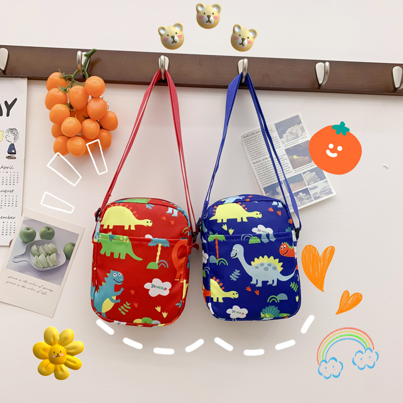 Mini ruksak s slatkim crtić dinosaura, mala kvadratna torba za djecu i žene, ramena/crossbody torba