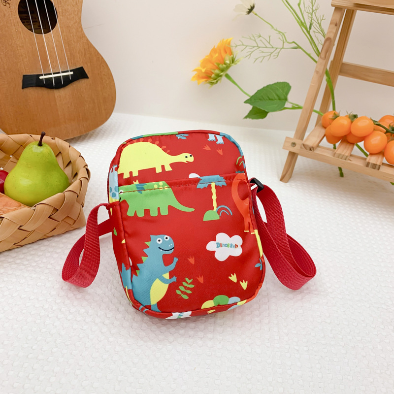 Mini ruksak s slatkim crtić dinosaura, mala kvadratna torba za djecu i žene, ramena/crossbody torba