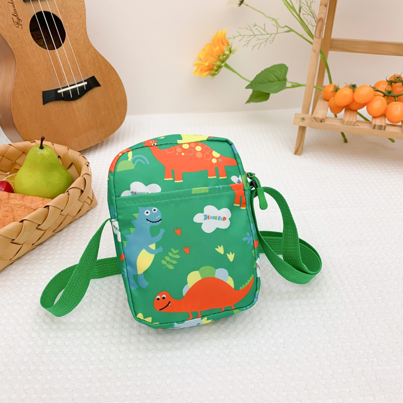 Mini ruksak s slatkim crtić dinosaura, mala kvadratna torba za djecu i žene, ramena/crossbody torba