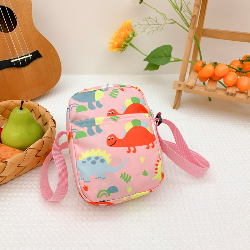 Mini ruksak s slatkim crtić dinosaura, mala kvadratna torba za djecu i žene, ramena/crossbody torba