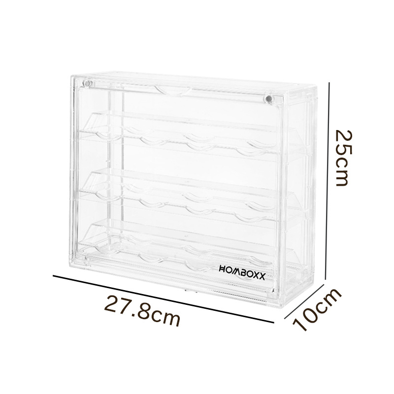 Akrilni stalak za značke i anime figurice, prozirna okvir za fotografije, stolni spremnik za pohranu, dimenzije 27.8 × 10 × 25 cm