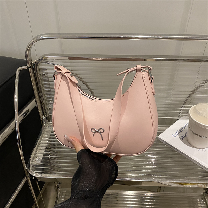 Nova ženska crossbody torbica s mašnicom, retro stil, francuska inspiracija, PU koža, srednja veličina, svakodnevna uporaba